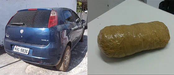 PM apreende em Campo do Brito carro com placa adulterada e maconha