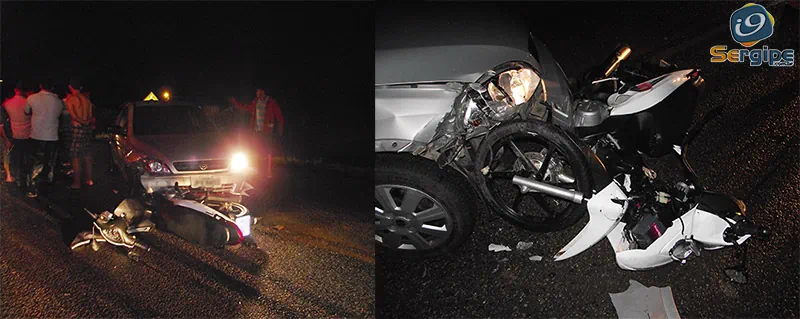 Colisão entre carro e moto deixa motociclista ferido na Rodovia João Paulo II em Campo do Brito