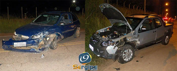 Colisão entre dois veículos na Rodovia João Paulo II em Campo do Brito