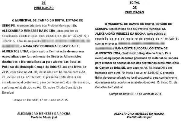 Prefeitura de Campo do Brito cancela licitação da merenda escolar