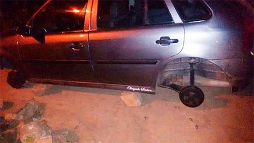 Ladrões furtam rodas de carro em povoado de Campo do Brito
