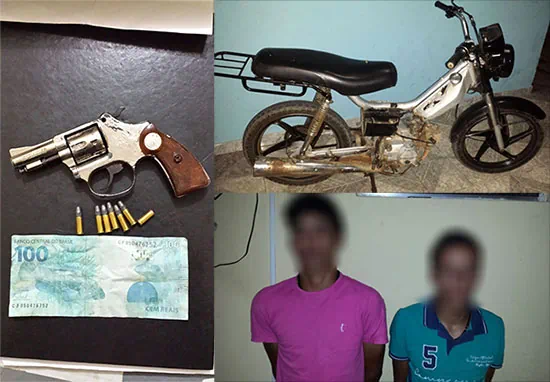 Dois adolescentes são apreendidos com revolver e dinheiro falso em Campo do Brito